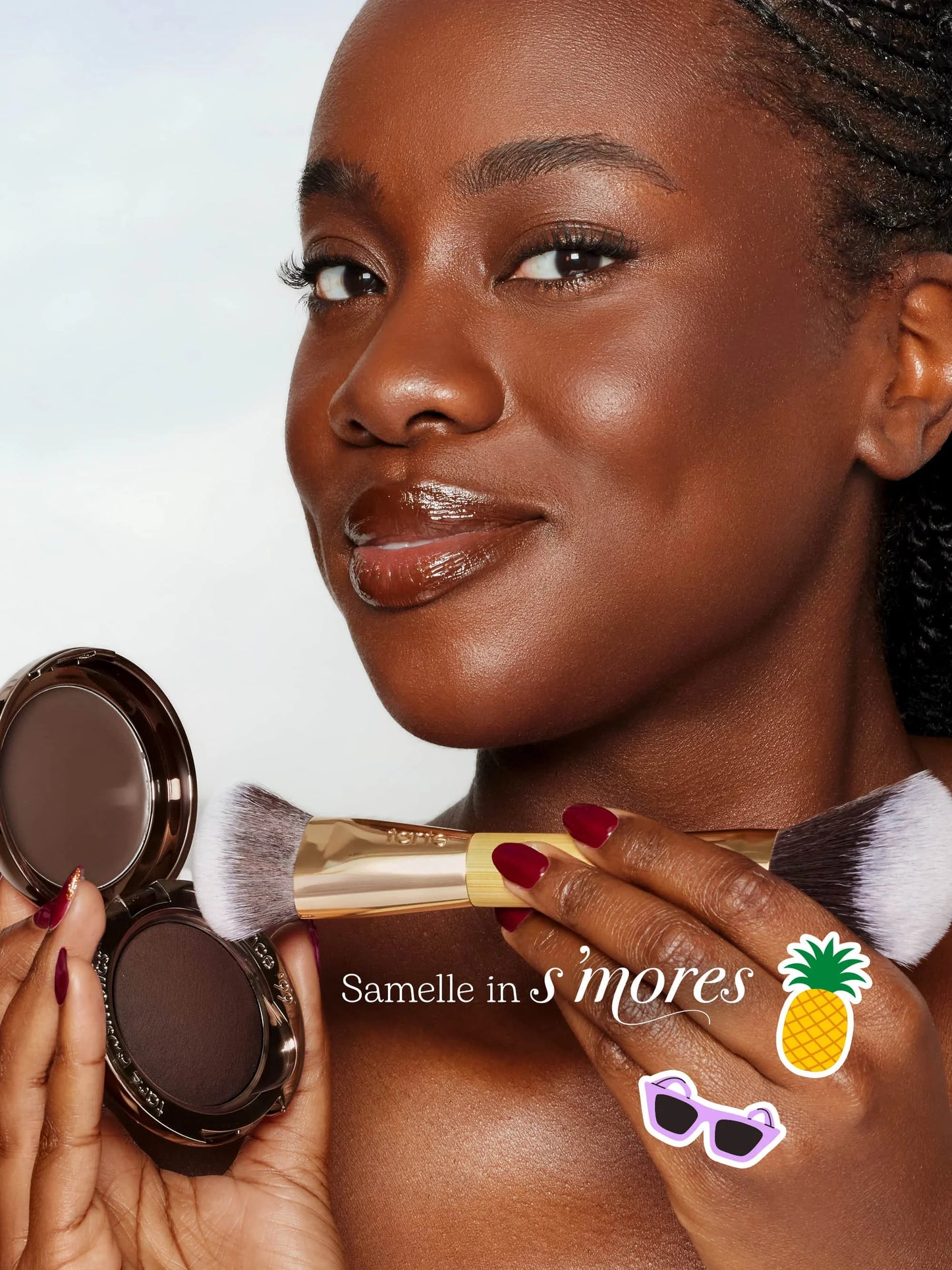 double-ended cream & powder bronzer brush